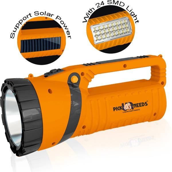 Pick Ur Needs Solar Emergency Led Torch Light for Home 4 hrs Torch