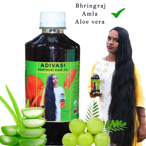 Adi Sri Maruthi Herbal Hair Oil 250Ml And Wash Powder 200G For Growth