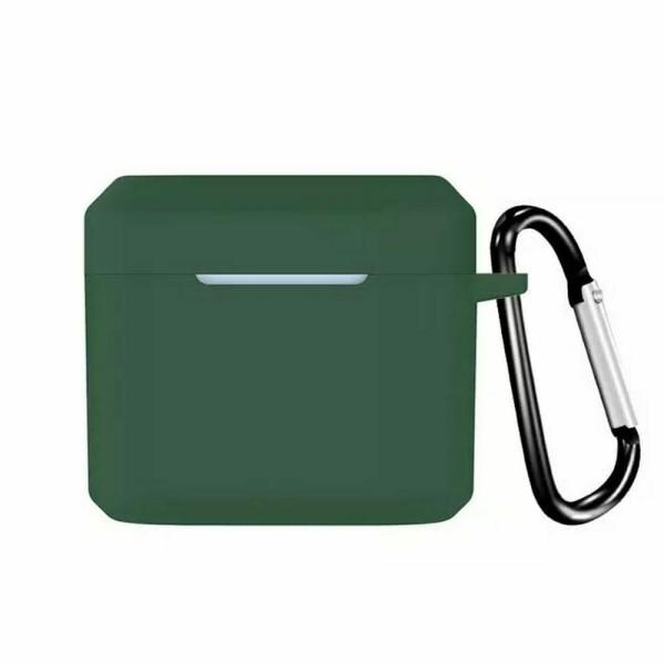 Inclu Silicone Front And Back Case With Keychain For BoAt Airdopes 408 (Green) (Only Cover