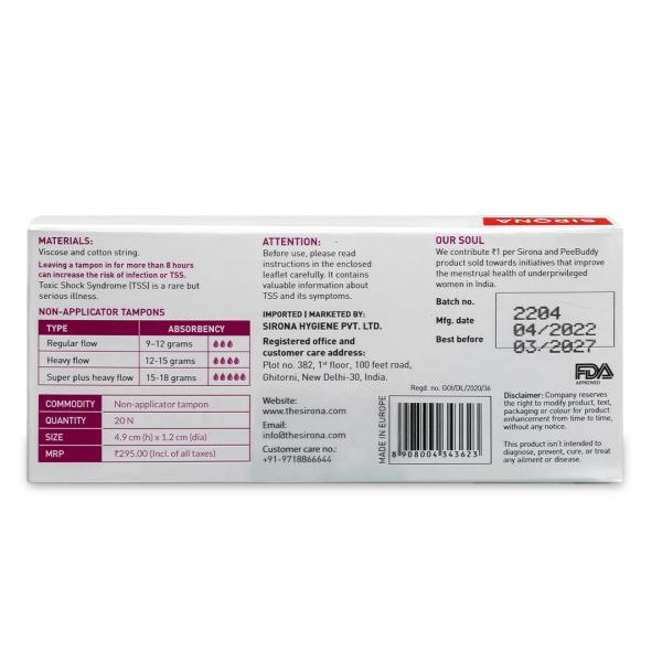 Sirona FDA Approved Premium Digital Tampon (Medium Flow) 40 Tampon (2