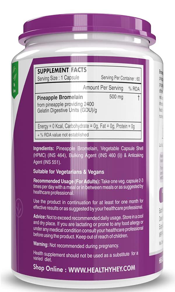 Healthyhey Nutrition Bromelain Digestive Enzyme High Concentrate 500