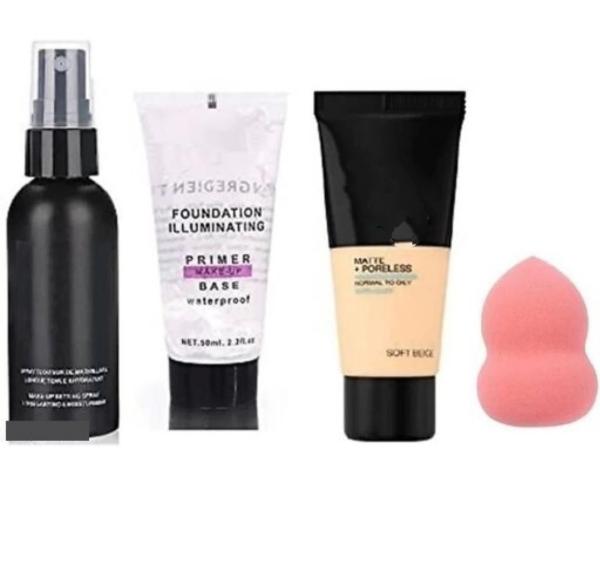 Brown Blush makeup fixer, primer and foundation with puff JioMart