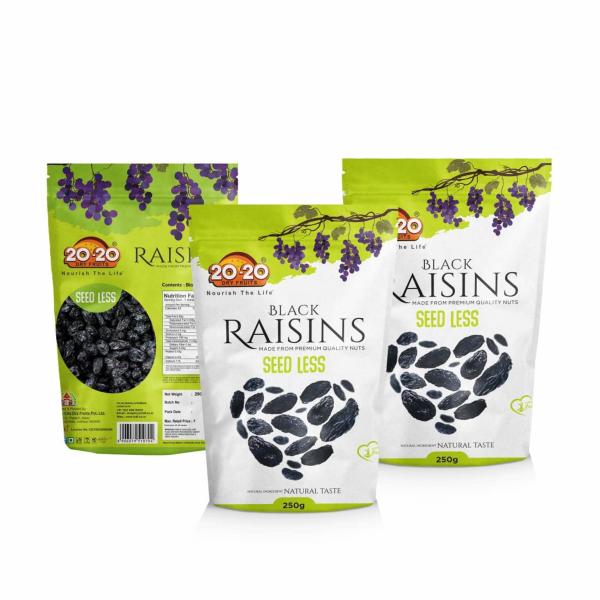 2020 Dry Fruits Black Raisins, 250G Each (Pack Of 3) JioMart
