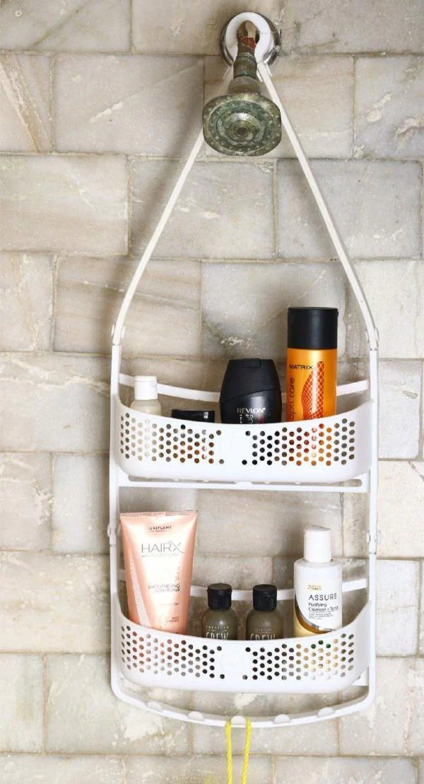 4tens 2 Layer Hanging Shower Caddy for Shampoo Conditioner and Soap