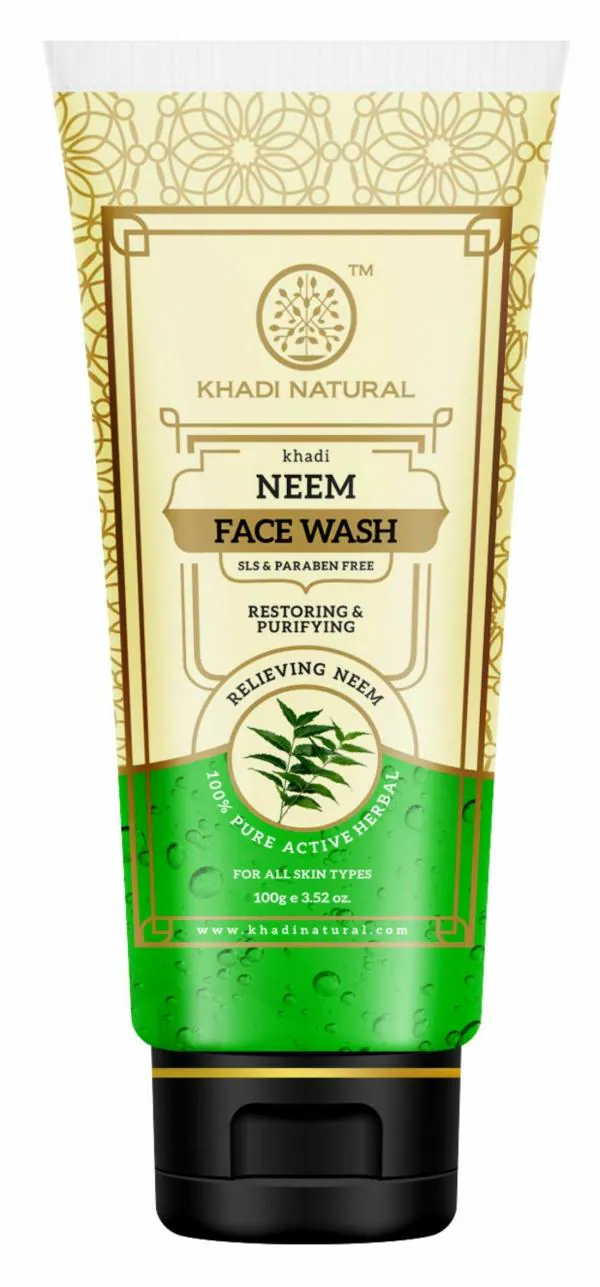 Khadi Natural Neem Face Wash SLS & Paraben Free Pack of 2 100ml