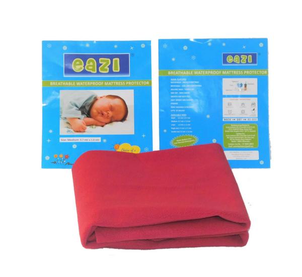 Eazi Maroon Waterproof Reusable Baby Quick Dry Sheet Bed Protector Sleeping Mat (M) JioMart