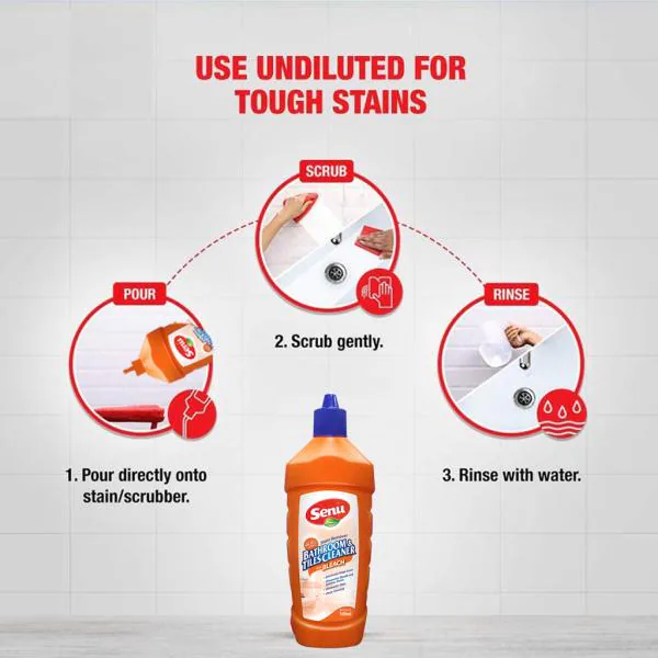 Senu Bathroom and Tiles Cleaner with Bleach Powerful Cleaner