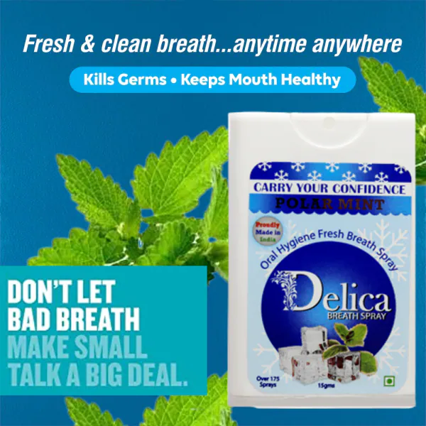 Delica Instant Mouth And Breath Freshner Spray For Bad Breath Instant