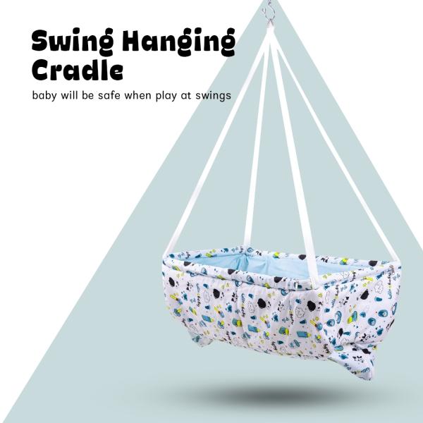 Baybee Blue Baby Hanging Swing Cradle jhula With Mosquito Net & Spring (0 to 8 M) JioMart