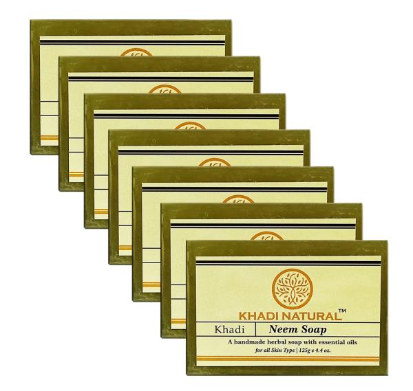 Khadi Natural Neem Bathing Herbal Soap For AntiBacterial Removes all dirt Pack of 7 JioMart