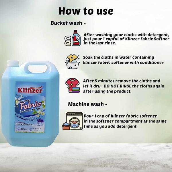 Klinzer Fabric Softener with Conditioner Blue Pearl, 5 L JioMart
