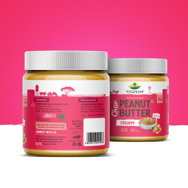 YAGNAM Classic Peanut ButterCreamy350 gmsMade with Roasted Peanuts