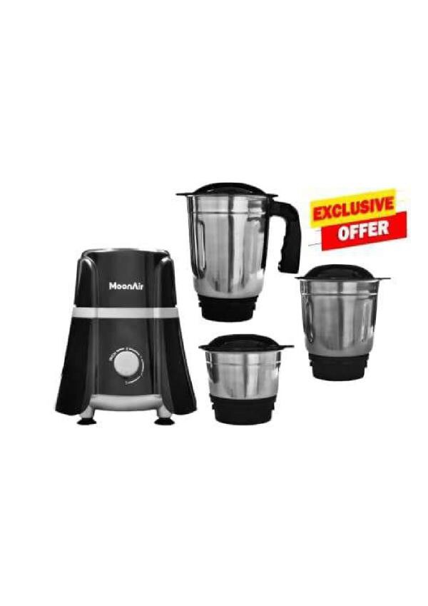 Moonair 500 Watt Mixer Grinder with 3 Stainless Steel Jar ( Black
