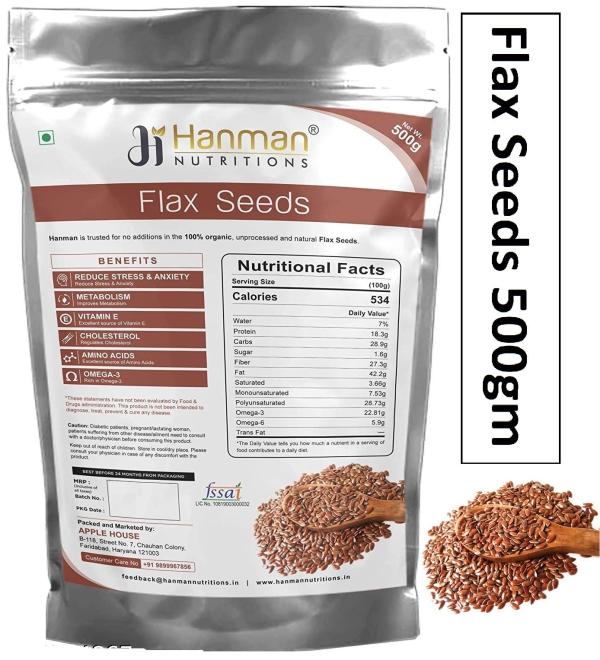 Hanman Nutritions Flax Seeds Organic, Flax Seeds For Weight Loss Flax