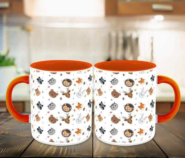 Tea Mug And Coaster Gift Set Coffee Cow Print