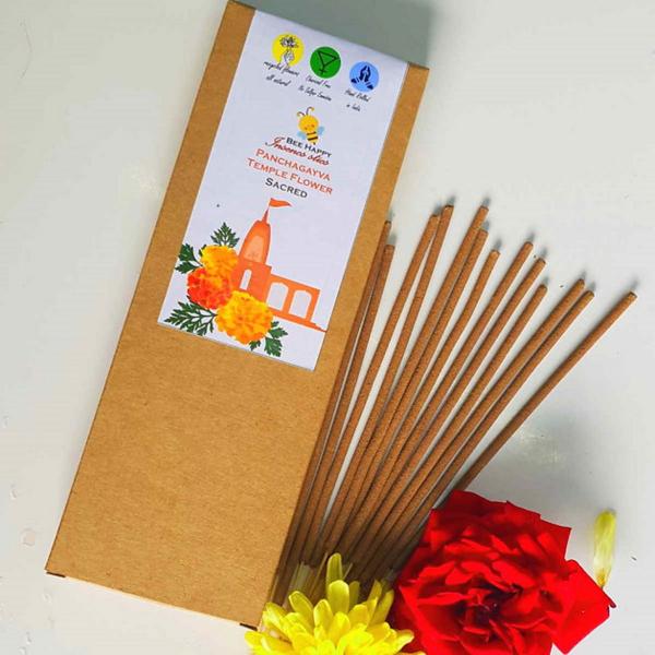 PrathaBee Happy Incense stick Panchgavya Temple flowerSacred JioMart