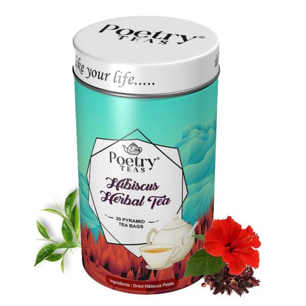 Poetry Teas Hibiscus Herbal Tea Glowing Skin And Hair Growth (Pack Of