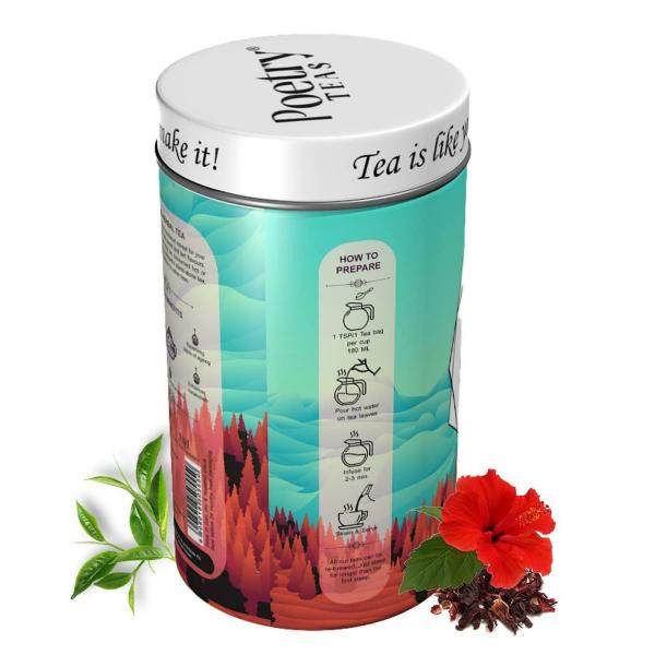 Poetry Teas Hibiscus Herbal Tea Glowing Skin And Hair Growth (Pack Of