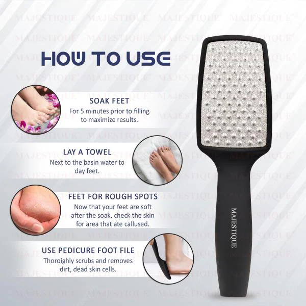 MAJESTIQUE Pedicure Foot File, Professional Callus Remover, Skin