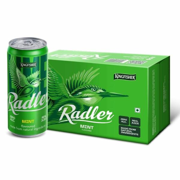 Kingfisher Radler Non Alcoholic Beer Mint Flavour, 300ml, Pack of 24