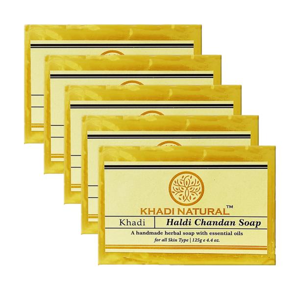 Khadi Natural Haldi Chandan Bathing Herbal Soap For AntiBacterial