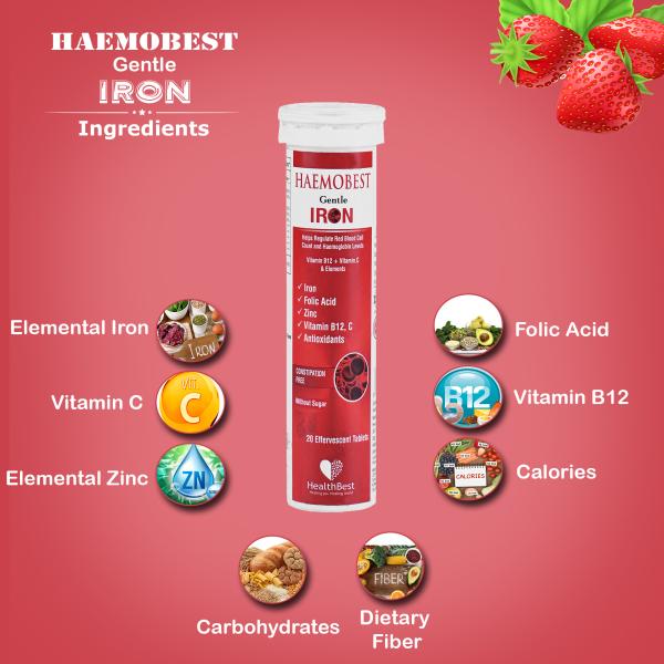 HealthBest Haemobest Effervescent Tablet Iron Supplement Increases