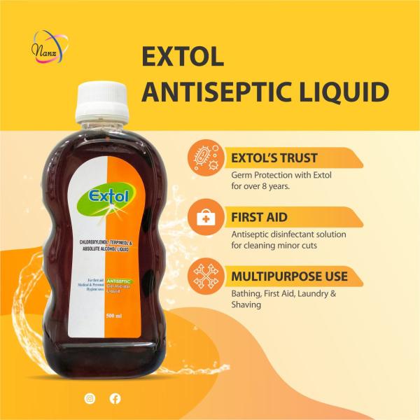 Hospiaid Extol Disinfectant for Wounds and Minor Cuts Antiseptic Liquid 500 Ml Pack Of 1 JioMart