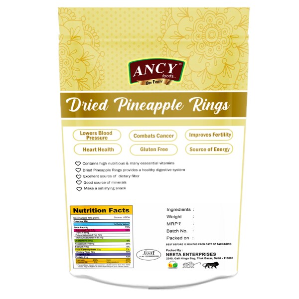 Ancy Dried Pineapple 1 kg (4X250g) JioMart