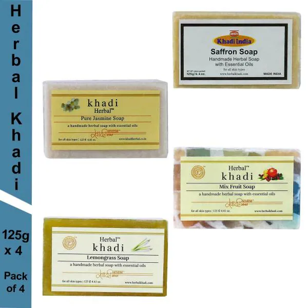 Herbal Khadi Natural Handmade Lemon Grass Soap, Mixed fruit Soap