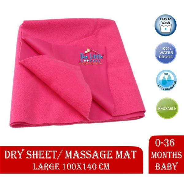 THE LITTLE LOOKERS Dark Pink Large Waterproof Bed Protector for Babies