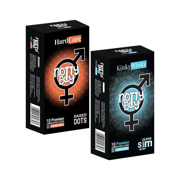 NottyBoy HardCore Raised Dots and Super Slim Ultra Thin Condoms 20