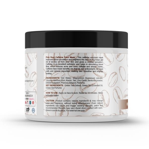 Pink Root Men and Women Caffeine Face Mask Brighten Skin Dm Water and