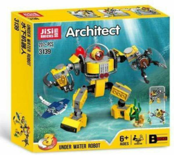 Sanjary Multicolor Plastic Architect Under Water Robot Building Blocks