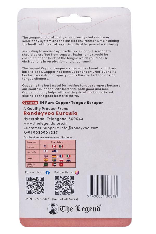 The Legend Pure Copper Tongue Scraper Virgin Grade Copper Heavy