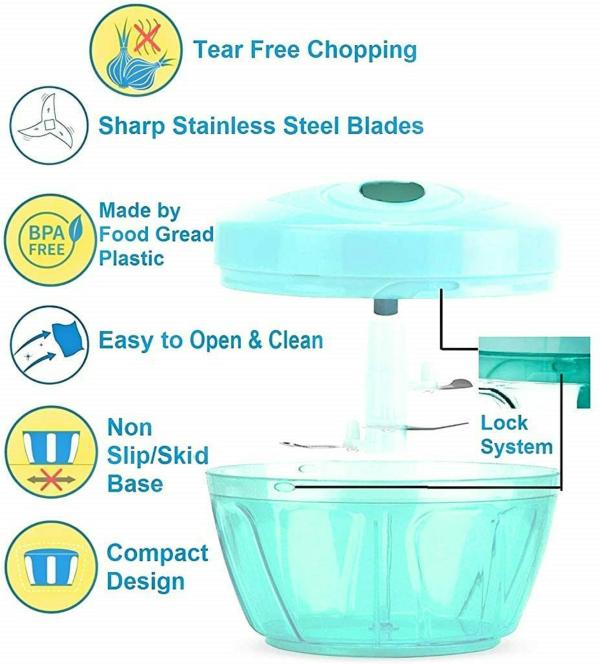 AKsells Dishwasher Safe 3 Blade System Mini Chopper JioMart