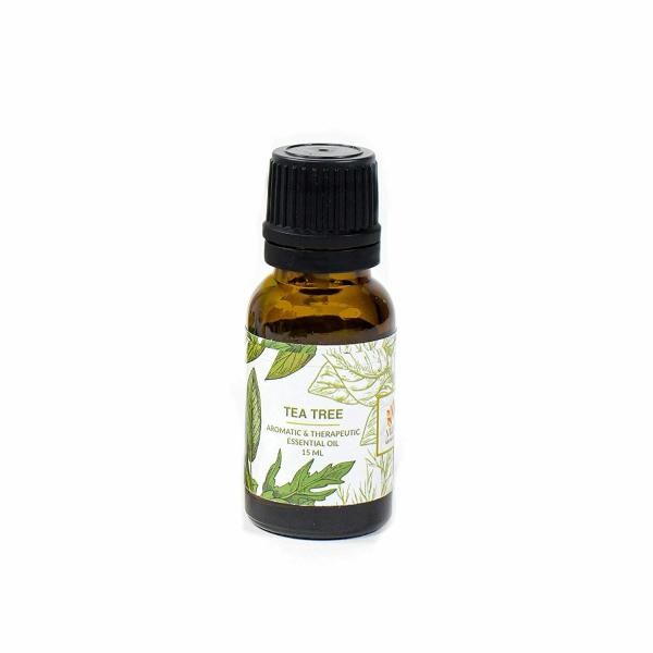 VRINDAAM Tea Tree Essential Oil for Treating Dandruff, Acne & Skin