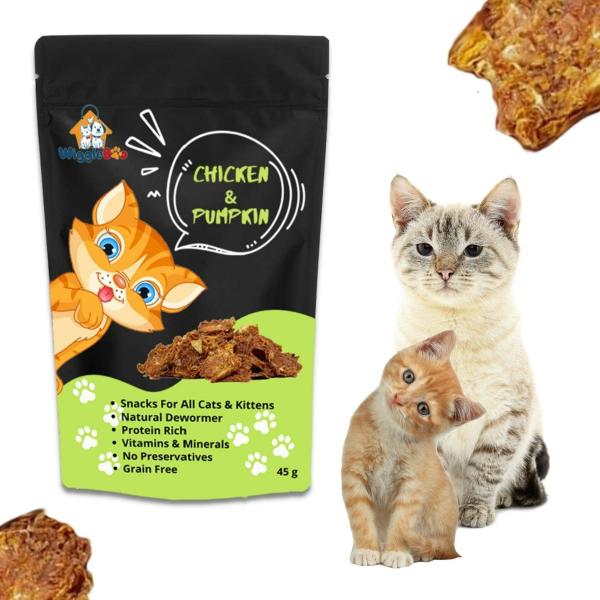 Wiggleboo Chicken And Pumpkin Cat Treat Travel Pack Protein Rich De