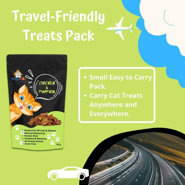 Wiggleboo Chicken And Pumpkin Cat Treat Travel Pack Protein Rich De