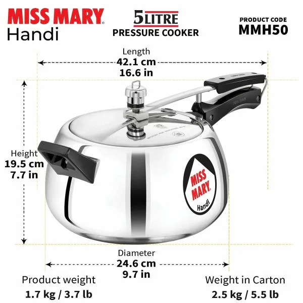 miss mary pressure cooker 5 ltr price