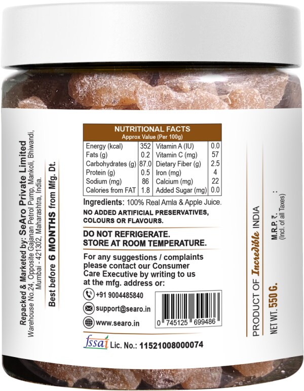 Amla Candy Without Added Sugar. Refined Sugar Free. Sweetened with 100