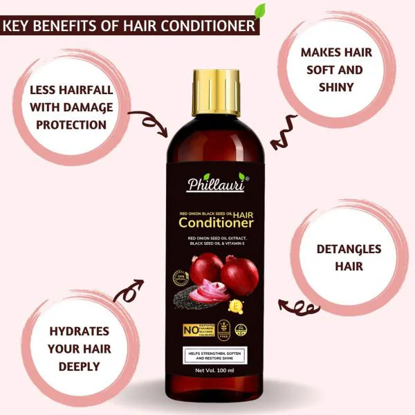 Phillauri Organic Product Red Onion Black Seed Oil Ultimate Hair Care Kit  For Hair Fall Control For Men And Women - 300 Ml (Pack Of 3) - JioMart