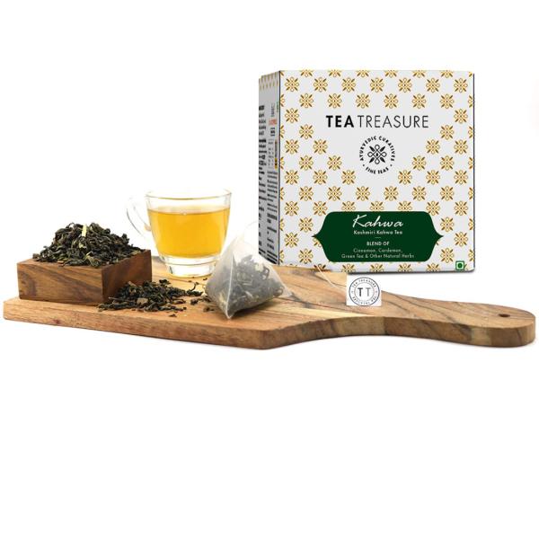 TeaTreasure Kahwa Green Tea (10 Pyramid Tea Bags ) JioMart