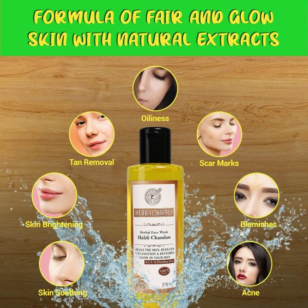 Herbal Khadi Haldi Chandan 100 Natural Glow No Sulphates & Parabens