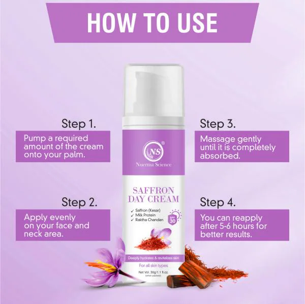 Nuerma Science Saffron (Kesar) Day Cream with Milk Protein & Rakhta