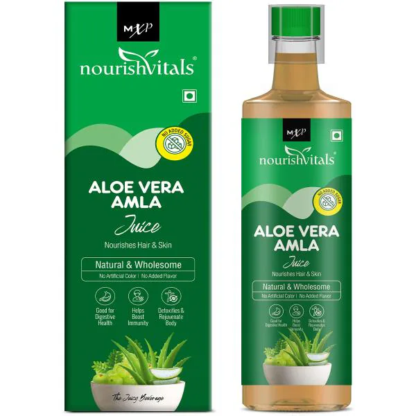 NourishVitals Aloe Vera Amla Juice - Nourishes Hair & Skin | No Added  Sugar, 500ml - JioMart