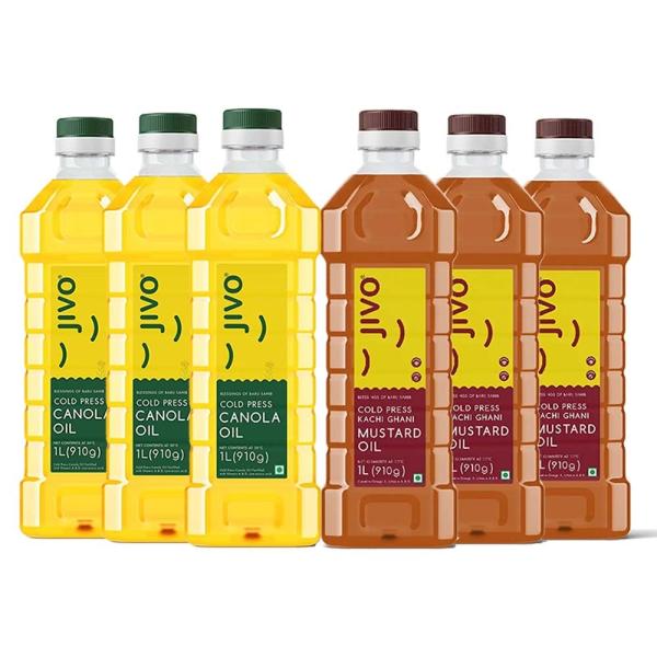 Jivo 3L Mustard Oil + 3L Canola Oil JioMart