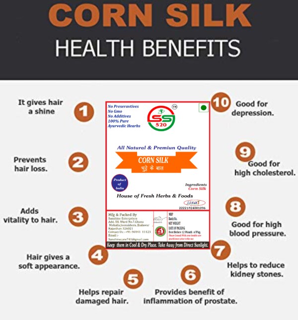 SS520 Corn Silk Corn Hair 100G. Maize Hair Makai Hair Tea Bhutte Ke Bal