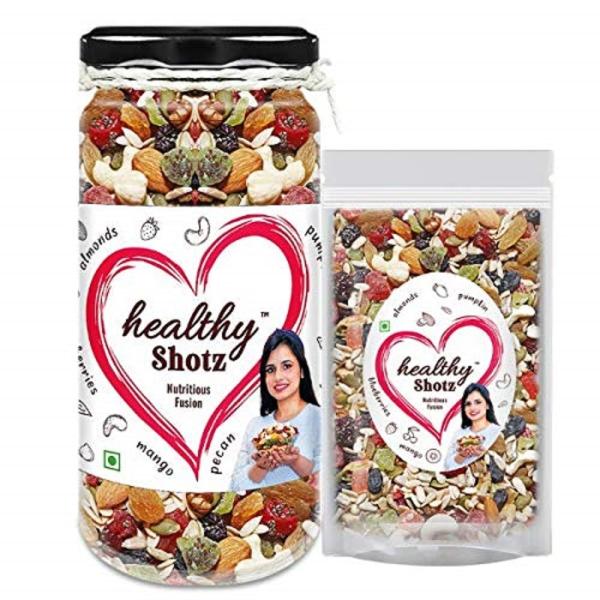 Healthy Shotz Nutritious Fusion Brazil Nuts, Pista and Black Raisin