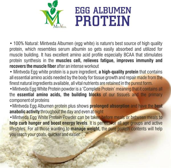 MINTVEDA Egg Albumen White Protein Powder, 500 G JioMart