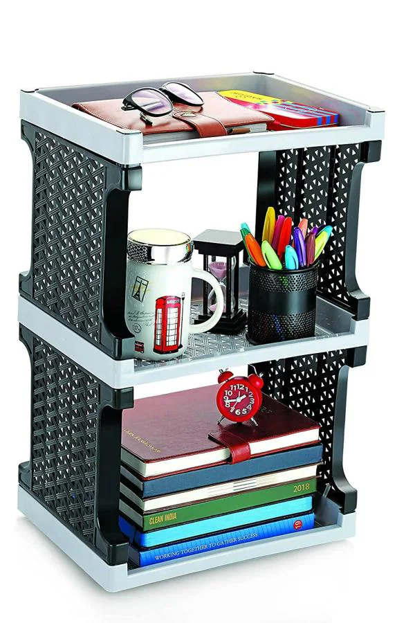 Nabhya Black Plastic 3 Layer Multipurpose Storage Organizer Rack for Home JioMart